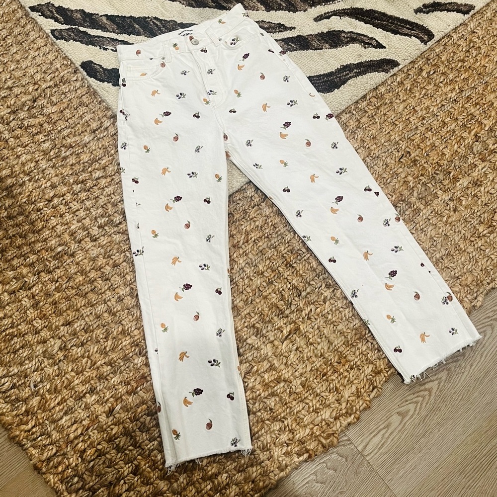 Reformation Cynthia Fruitloops High Rise Straight Jeans